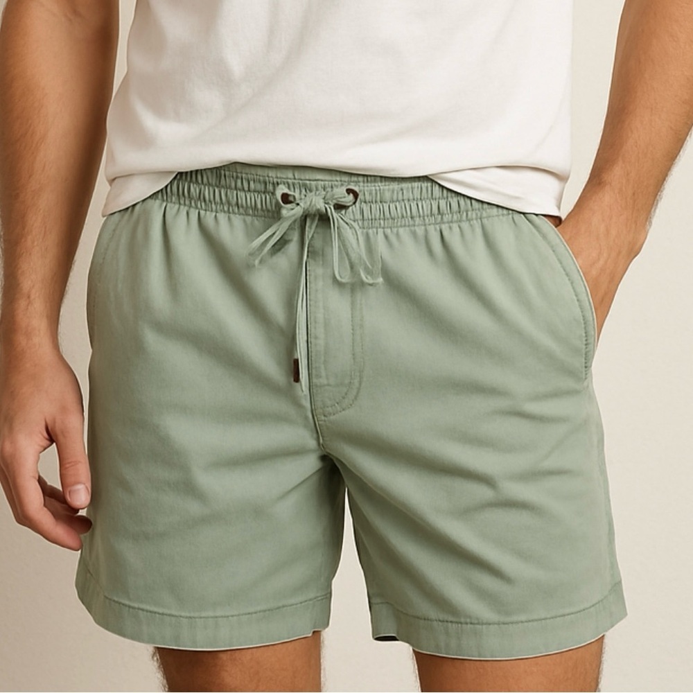 GAP Men’s Green Pull-On Shorts – Size M Cotton Stretch Casual Fit